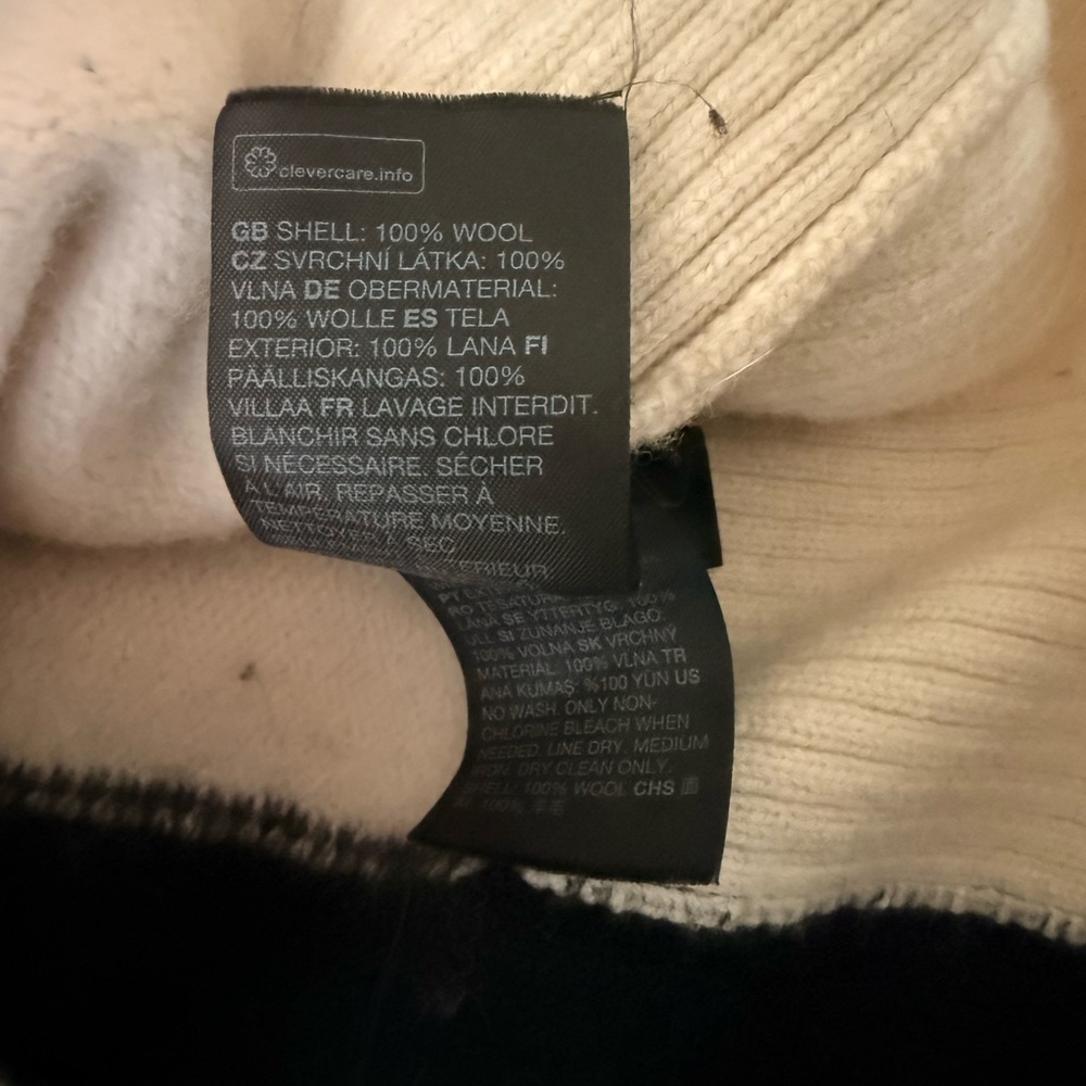 & Other Stories Black and Cream 100% Wool Striped Knit Sweater - Picture 4 of 4